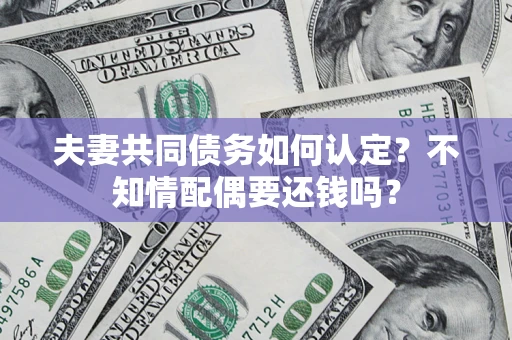 北京夫妻共同债务如何认定？不知情配偶要还钱吗？